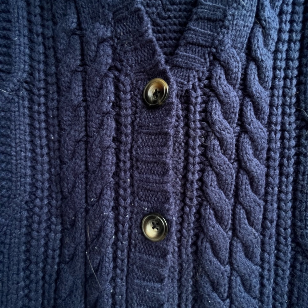Blue knit cardigan